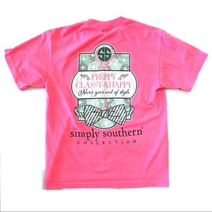 SIMPLY SOUTHERN Preppy T-Shirt Bright Pink Size M